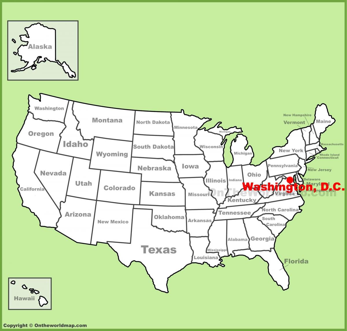 washingtonis asuva ameerika ühendriikide kaart