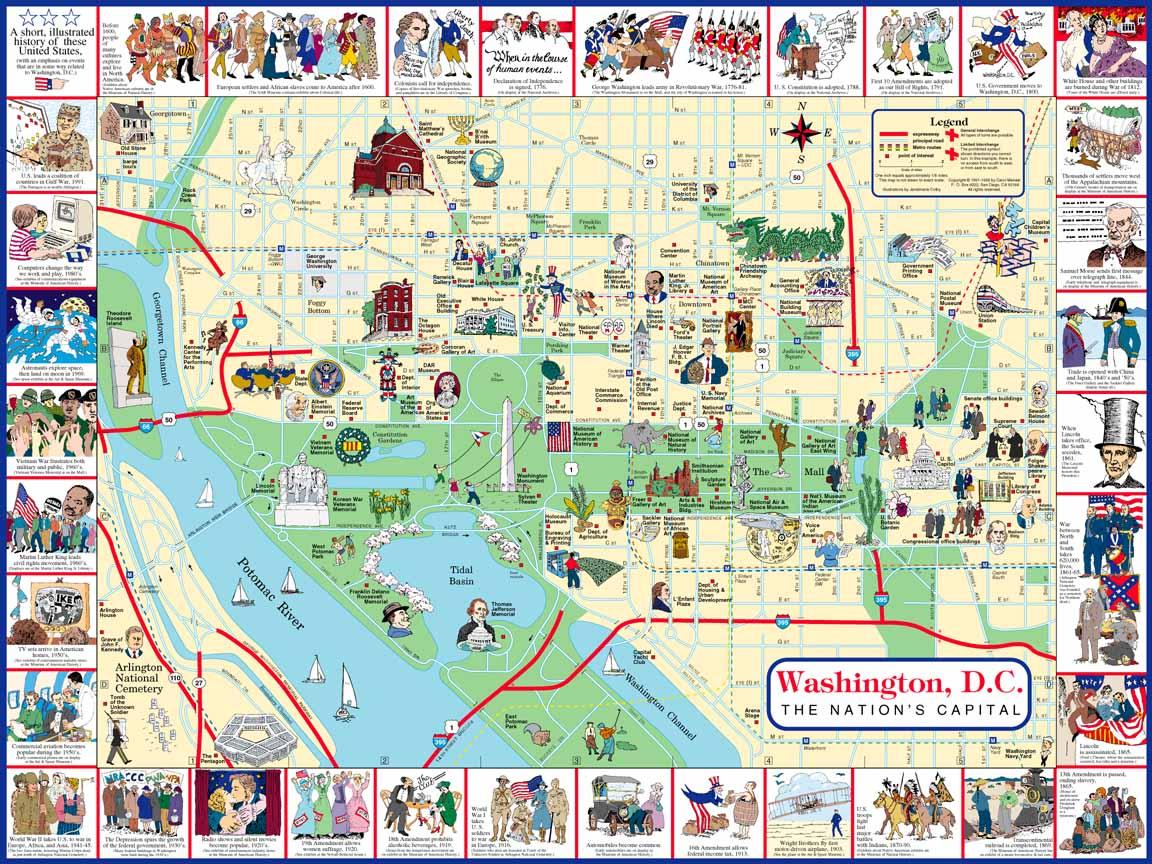 Washington DC Landmarks Map