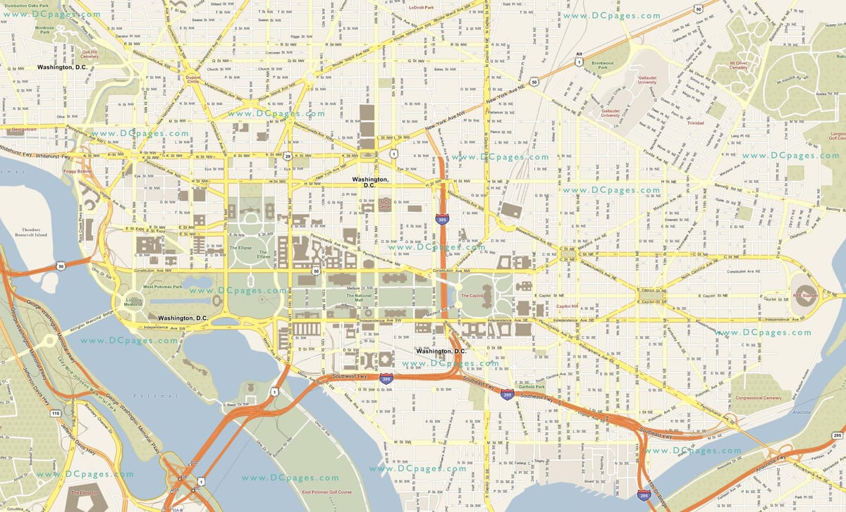 üksikasjalik kaart washington