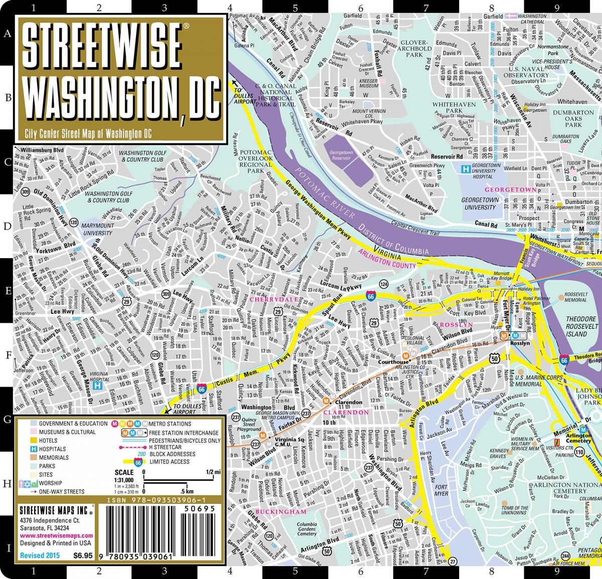 kaart streetwise washington dc