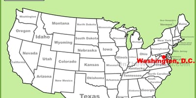 Washingtonis asuva ameerika ühendriikide kaart