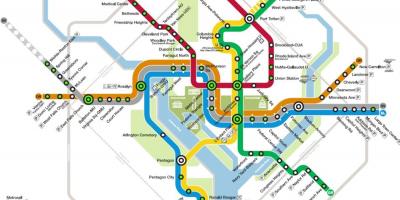 Washington metro station kaart