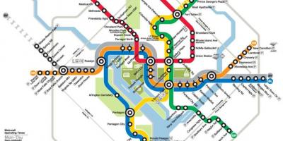 Washington, dc, metroo raudtee kaart