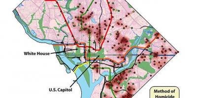 Washington dc halb linnaosade kaart