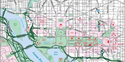 Washington downtown kaart