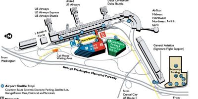 Ronald reagan washington national airport kaart