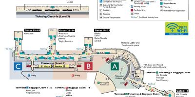 Ronald reagan national airport kaart
