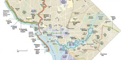 Washington dc bike trails kaart