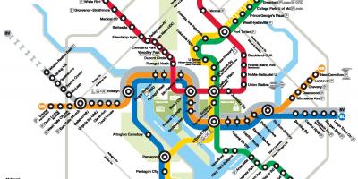 Washington dc metro line kaart
