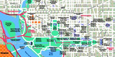 Washington dc vaatamisväärsused kaart