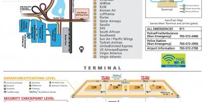 Washington dulles airport kaart