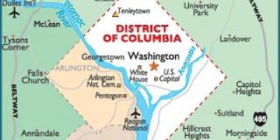 Washington dc ja washingtoni osariigi kaart